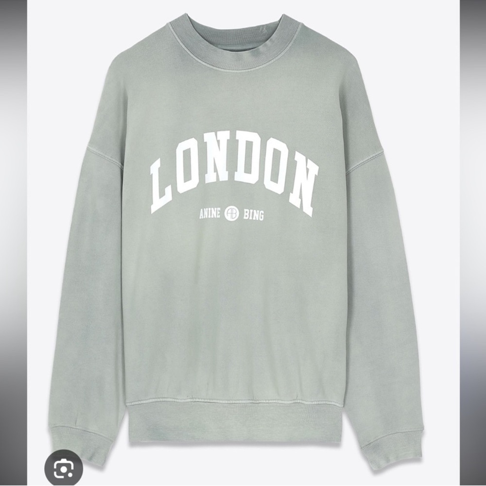Anine Bing Sage Green London Sweatshirt